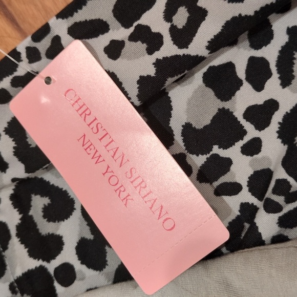 Christian Siriano NWT Gray and Black animal print Pajama sleepwear joggers set - Picture 2 of 8